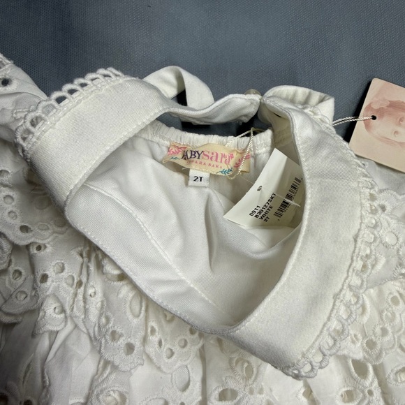 Baby Sara White Tiered Eyelet Lace Ruffle Dress - 2T NWT - Picture 2 of 6